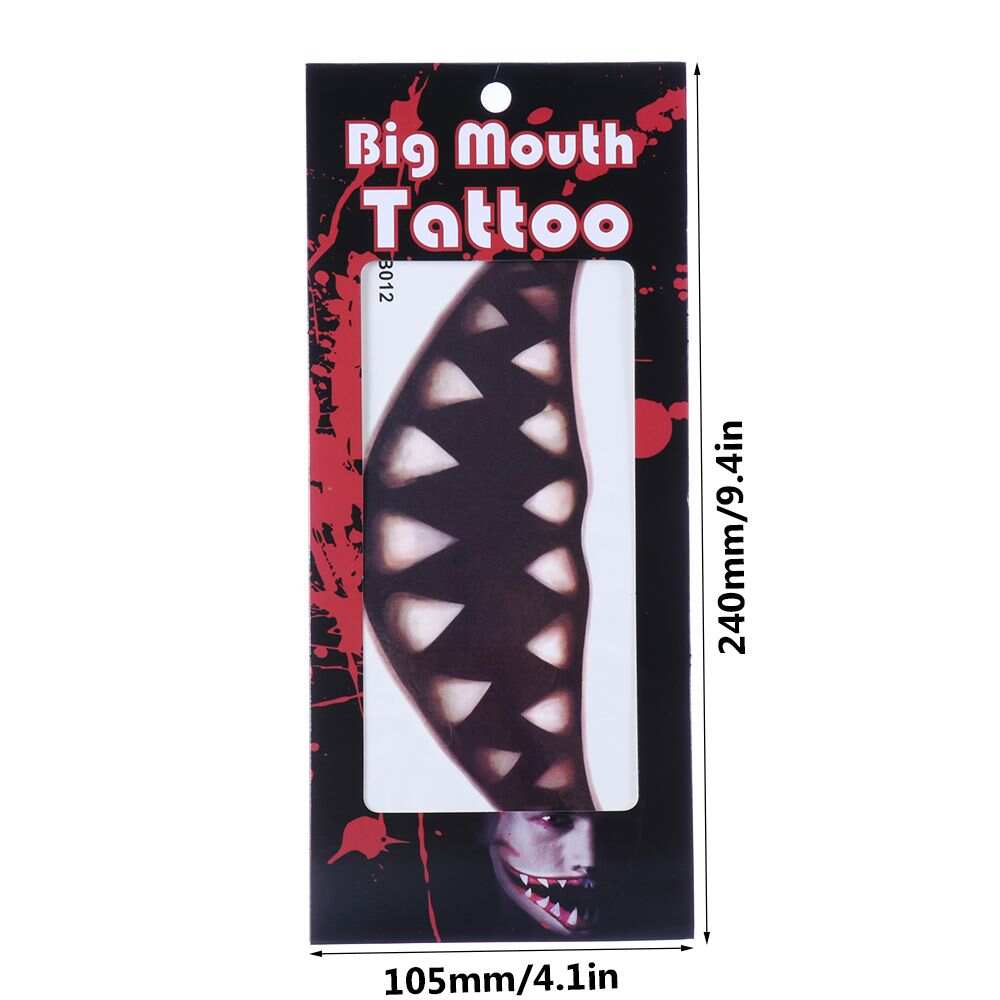 Halloween Mouth Tattoo Sticker Scary Lip DIY Decoration