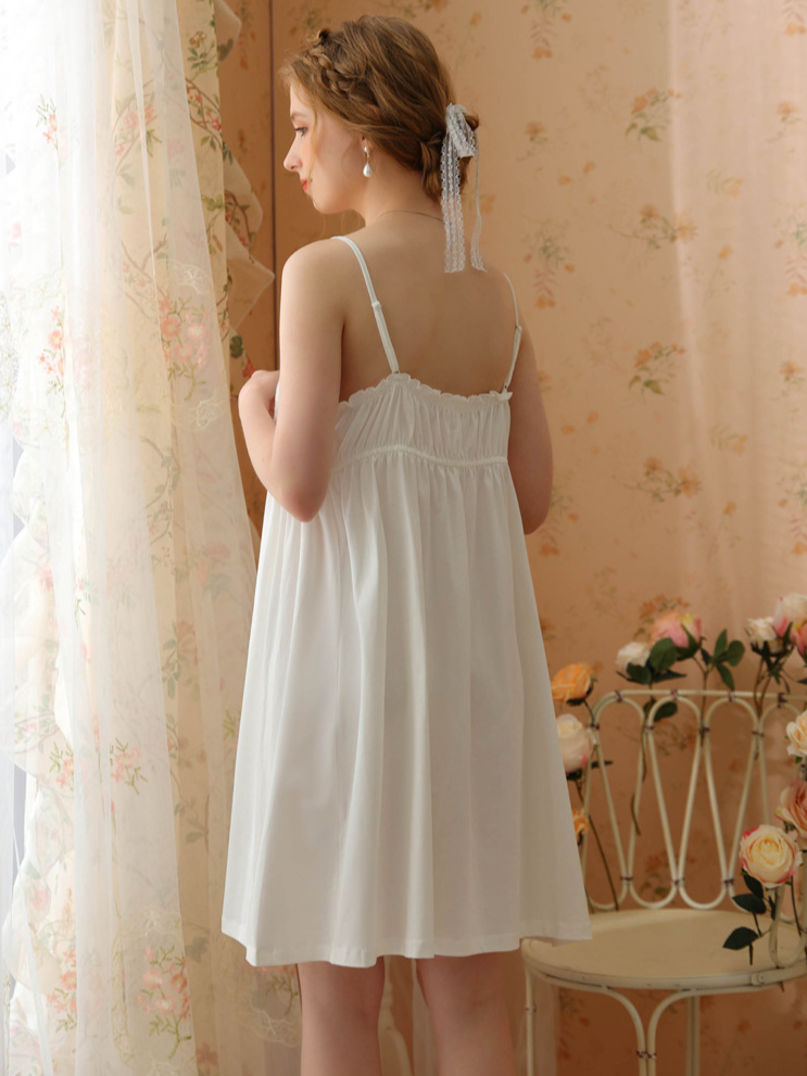 Cotton Simple V Neck Nightdress