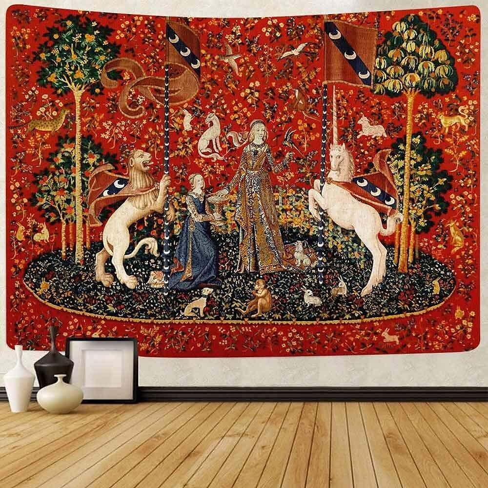 Medieval Lady Wall Tapestry Art Decor