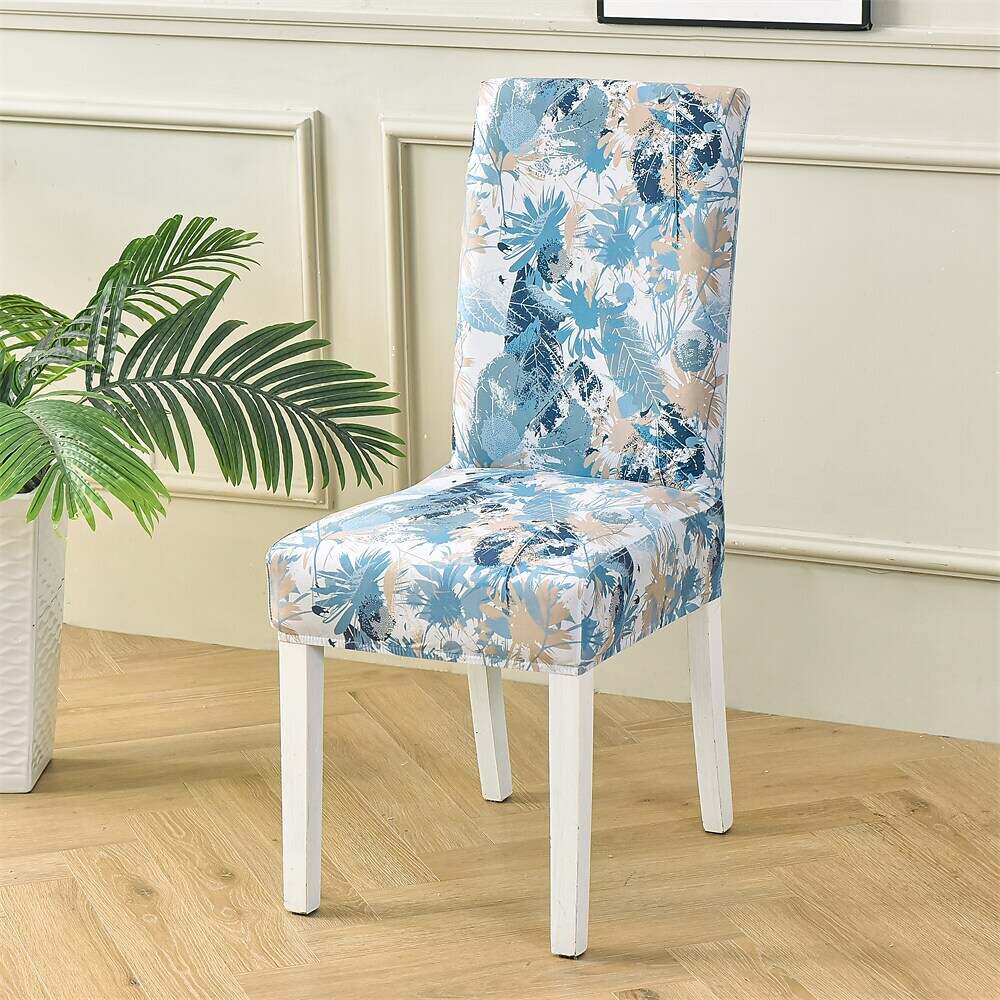 Stretch Spandex Dining Chair Cover Plants/Flower Pattern