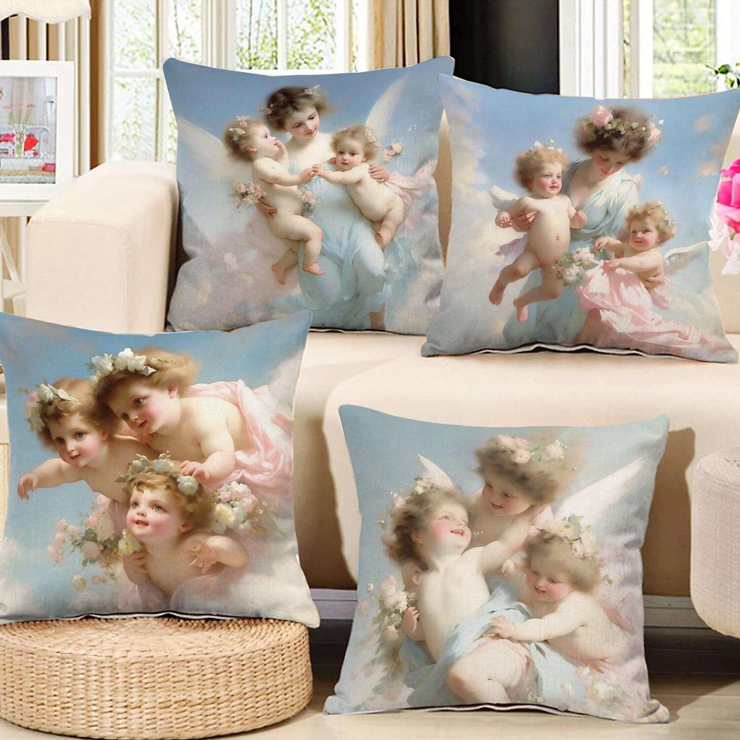 Renaissance Angels Double Side Pillow Cover 4PC