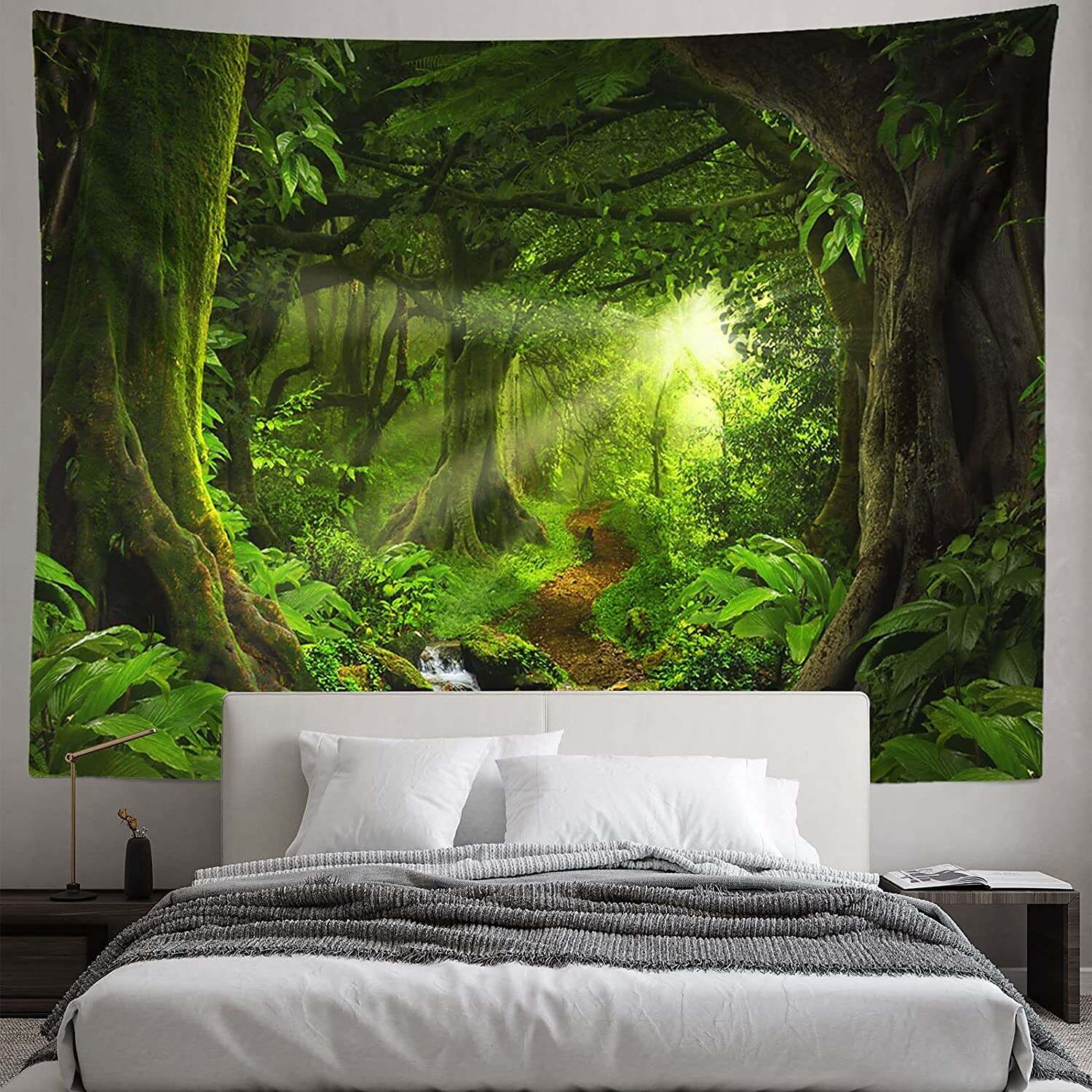 Landscape Wall Tapestry Art Decor Tree Cave Misty Tree Tapestry