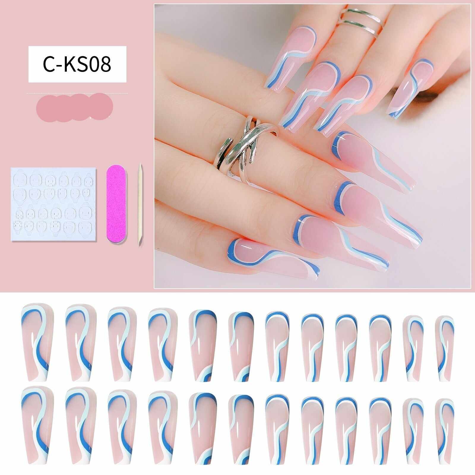 24 pcs/box matte ballerina false nails