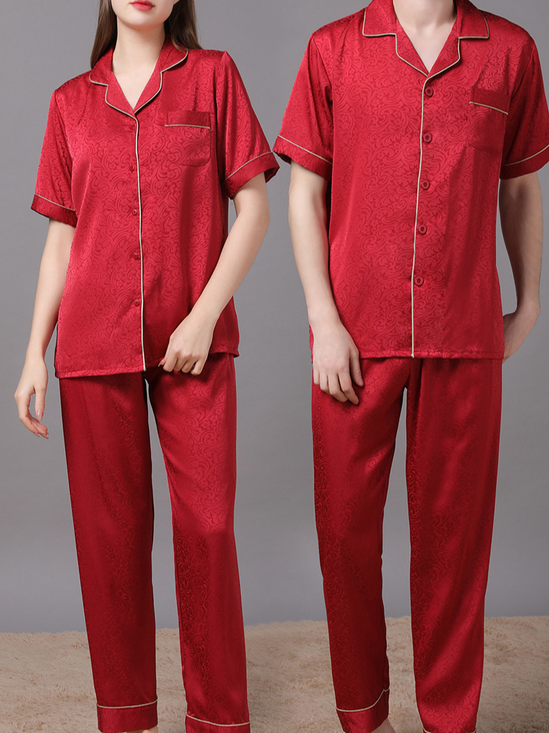 Regular Sleeve Others Casual Regular Fit Matching Couple Pajama Set