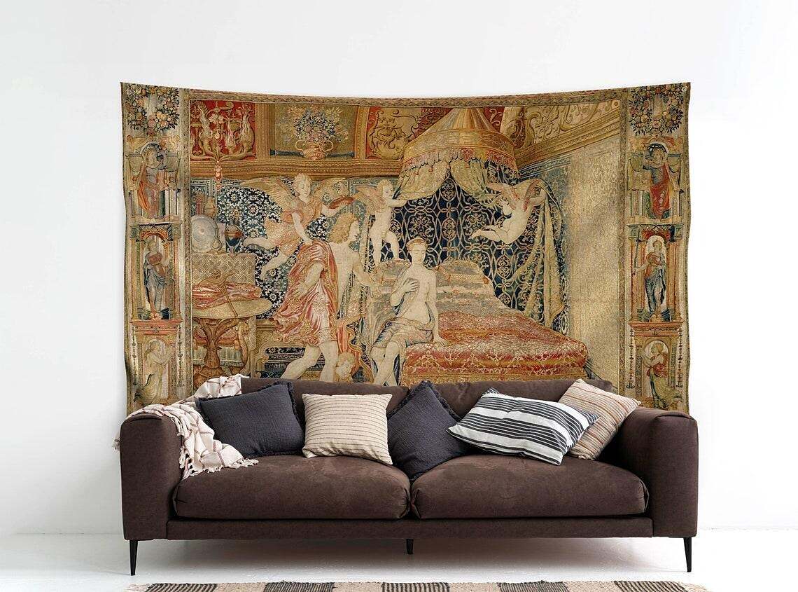 Medieval Painting Wall Tapestry Victoria Art Decor