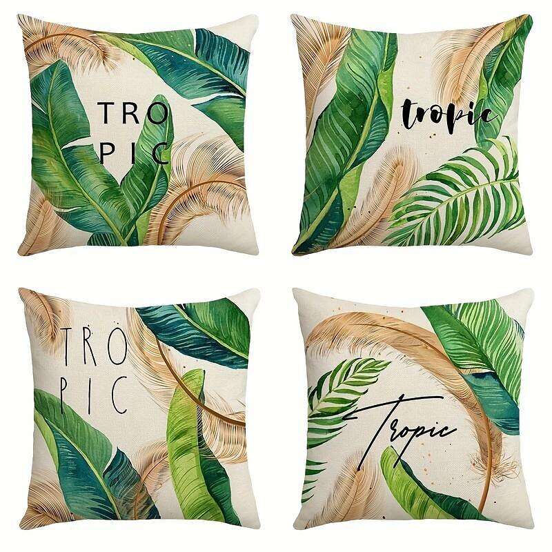 Tropical Summer Double Side Pillow Cover 4PC Soft