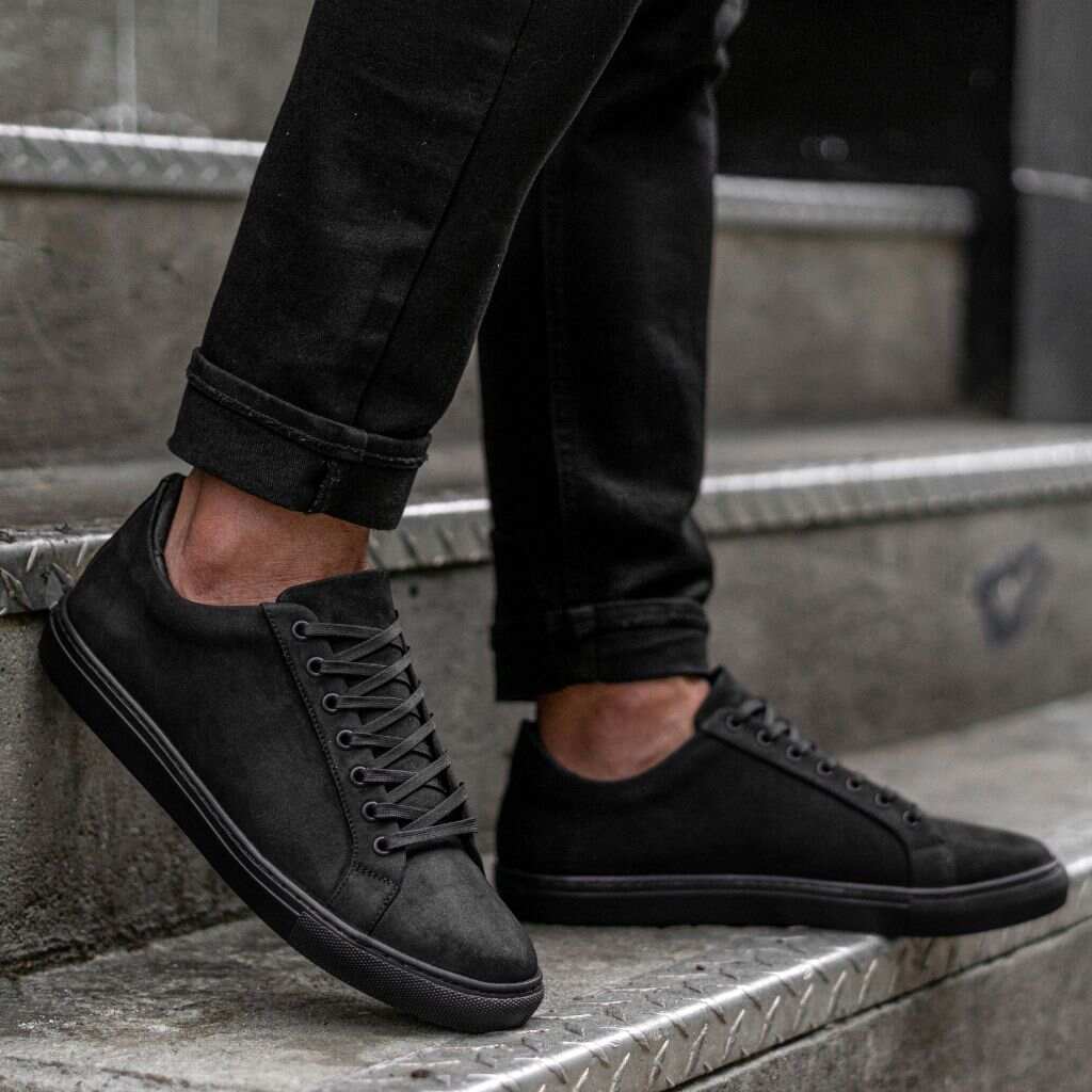 Last day 70% off-Low top black canvas shoes