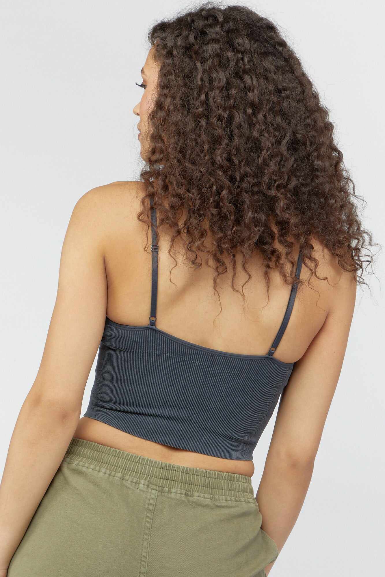 Women Apparel | Seamless Ribbed Cropped Cami Ivory Forever21 - DV17620