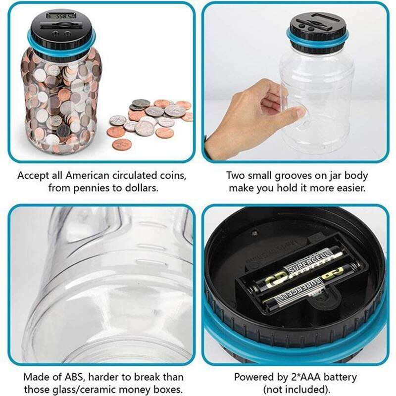 Digital Coin Counting Money Jar