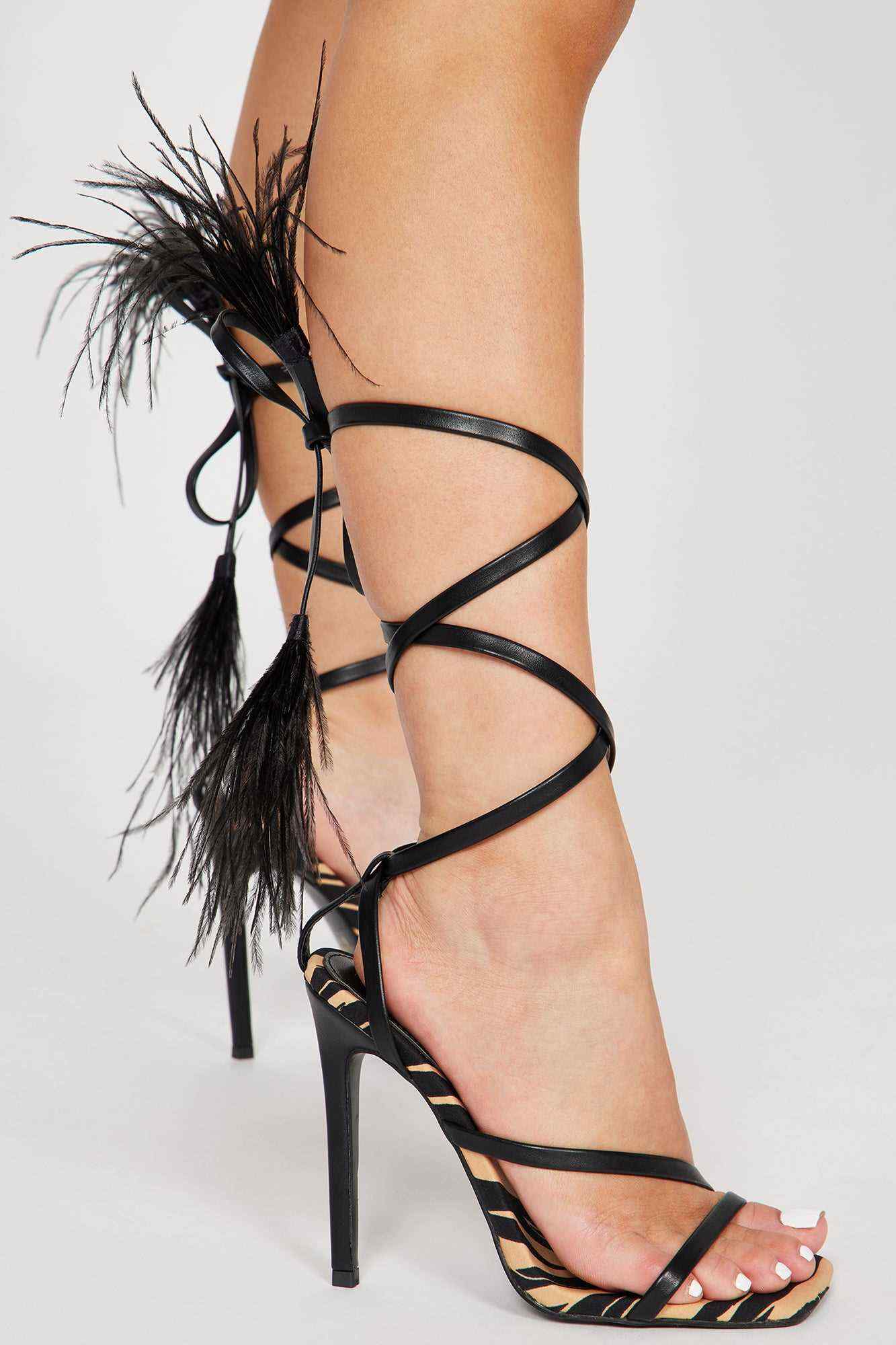 We Should Be Strappy Heeled Sandals   Black/White