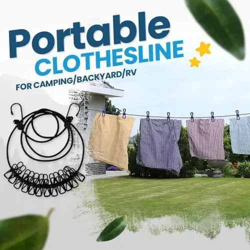 (🔥Last Day Promotion-49% OFF) Portable Clothesline for Camping/Backyard/RV