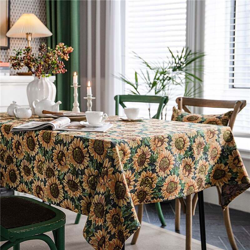 Farmhouse Style Pastoral Tablecloth Sunflower Table Cloth