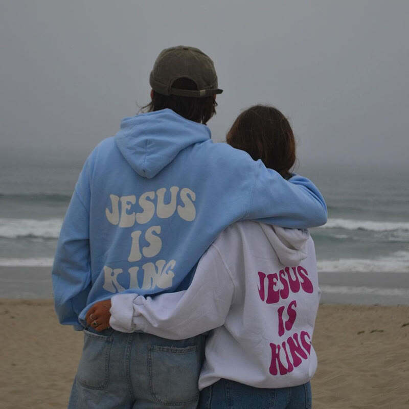 Jesus Is King Print Men's Hoodie