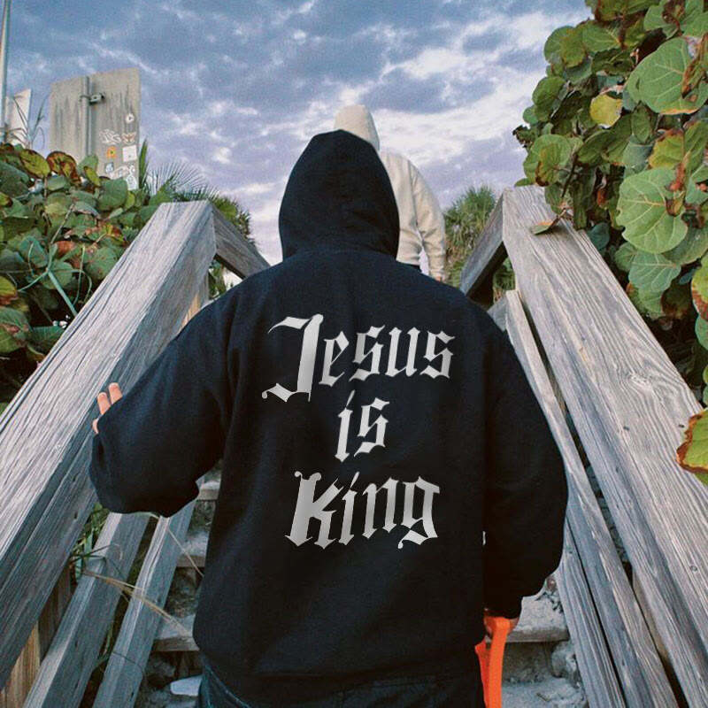 Jesus Is King Print Hoodie