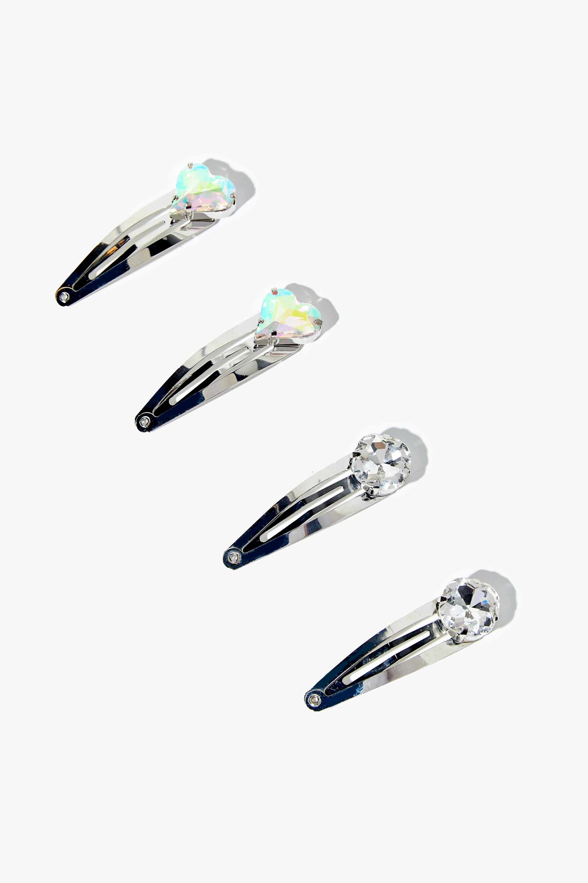 Accessories Accessories | Faux Gem Snap Hair Clip Set Silver Forever21 - YV41798