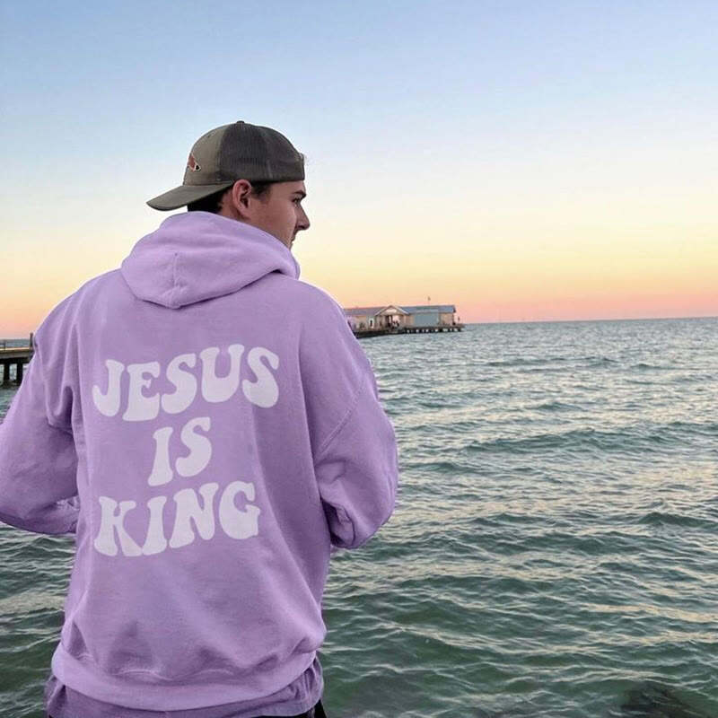 Jesus Is King Print Men's Hoodie