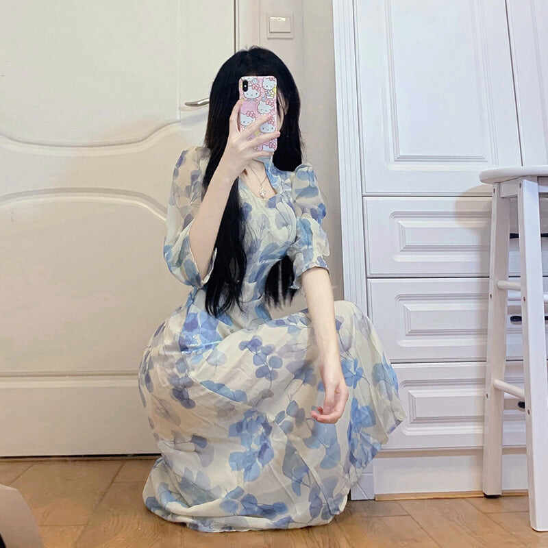 Niche Design Chiffon Floral Dress