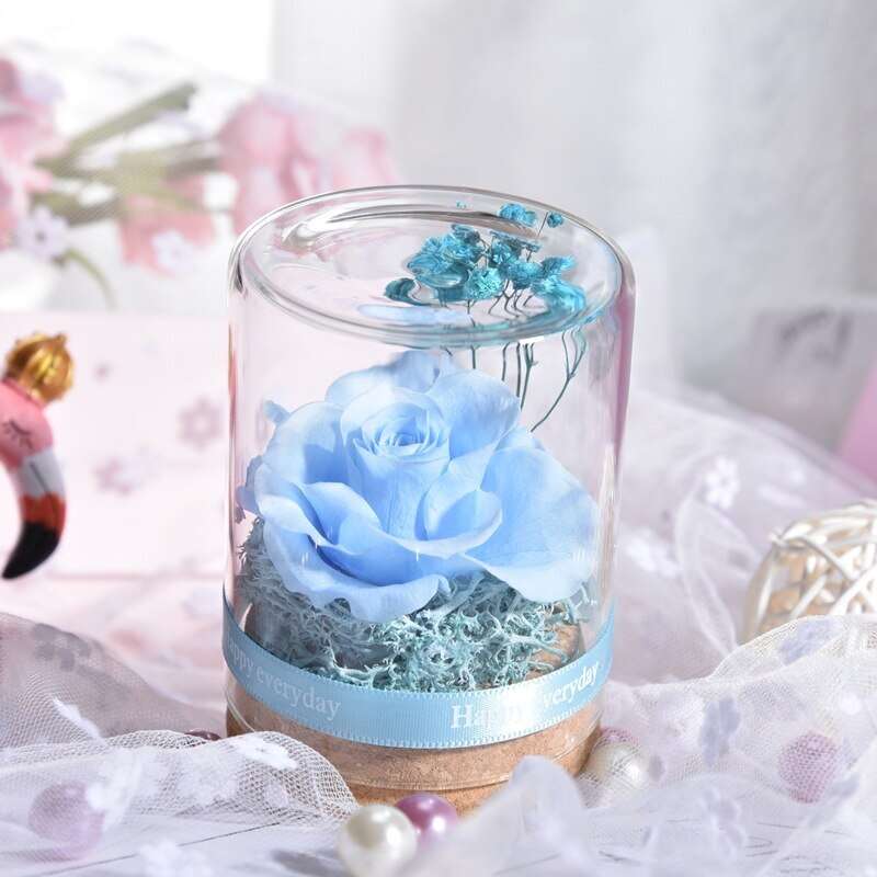 Rose Real Flower Glass Gift for Valentine's Day