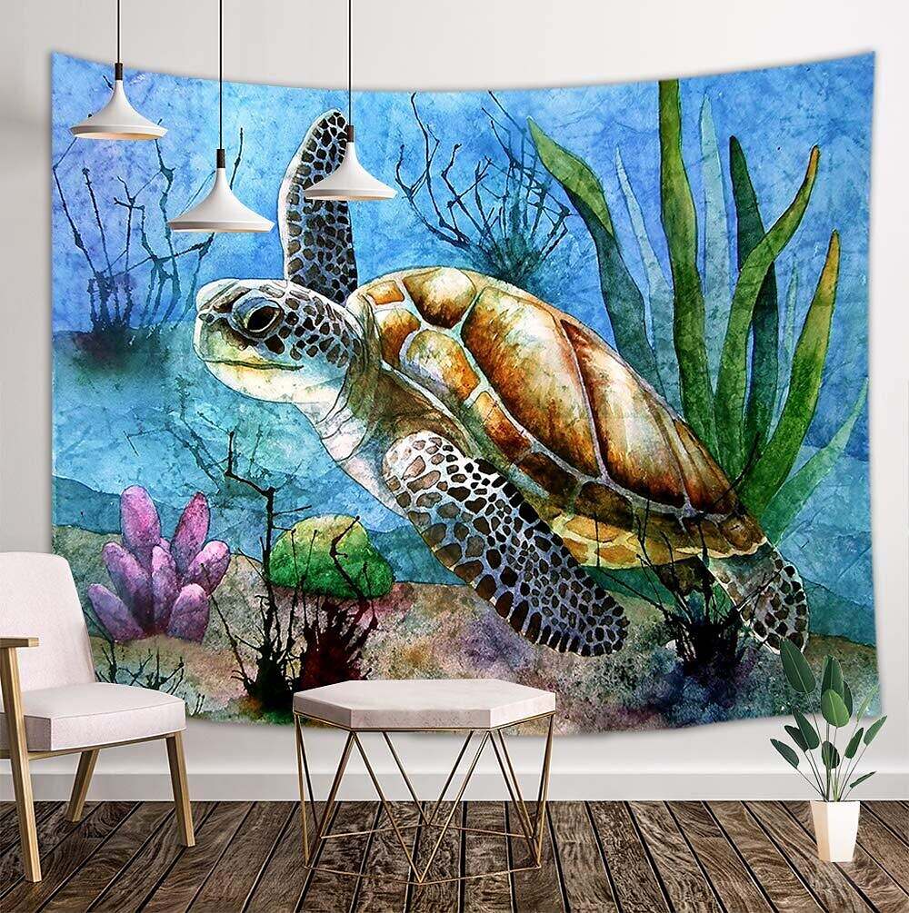 Sea Turtle Wall Tapestry Art Decor Photograph Backdrop