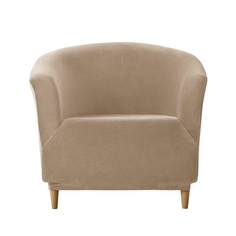 Velvet Club Chair Slipcover Stretch Armchair Covers 1-Piece