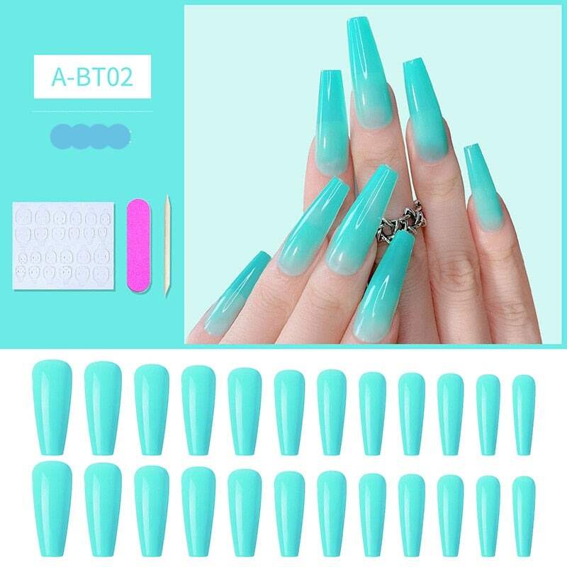 24 pcs/box matte ballerina false nails