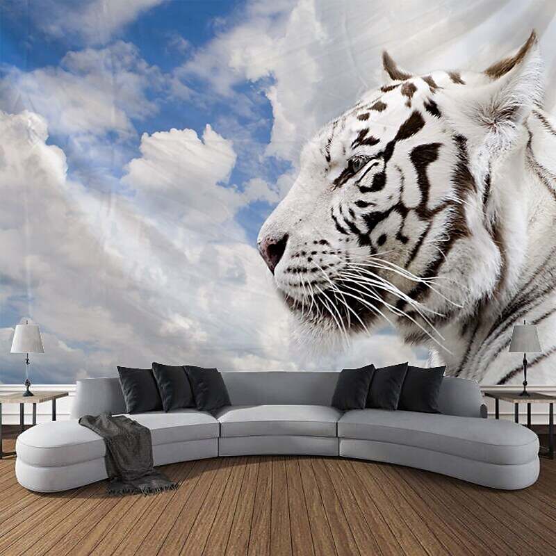 Forest Wildlife Tiger Scenery Wall Tapestry Art Decoration Blanket Curtain Hanging Home Bedroom Living Room Decoration