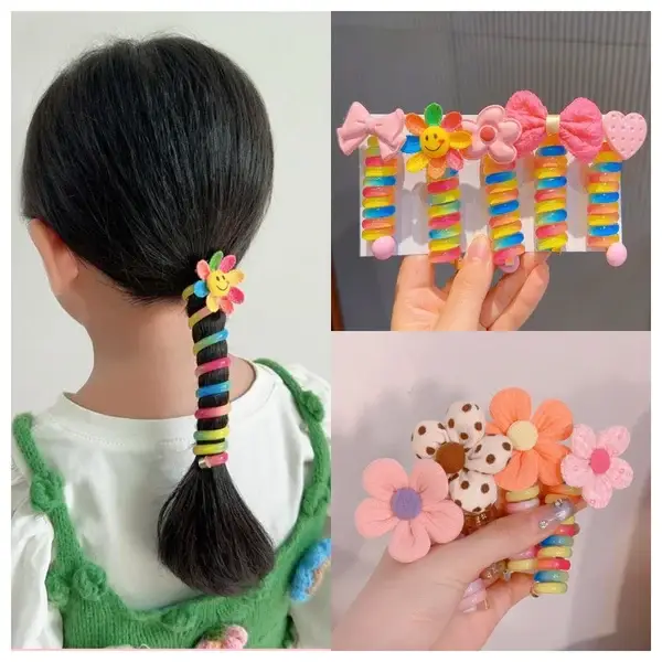 🌲 Early Christmas Sale🎁Colorful Telephone Wire Hair Bands for Kids