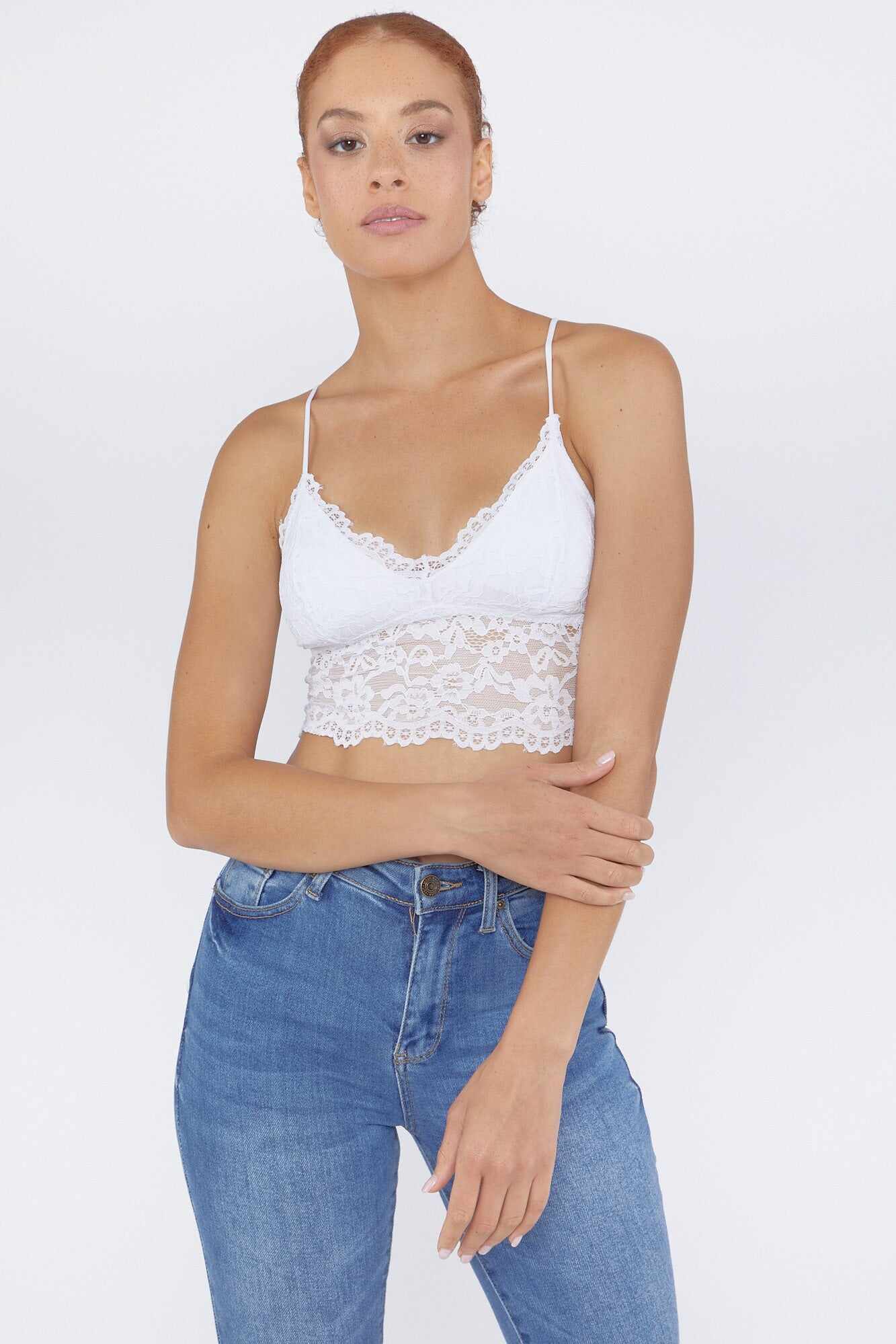 Women Apparel | Lace V-Neck Bralette Light Pink Forever21 - FS76455