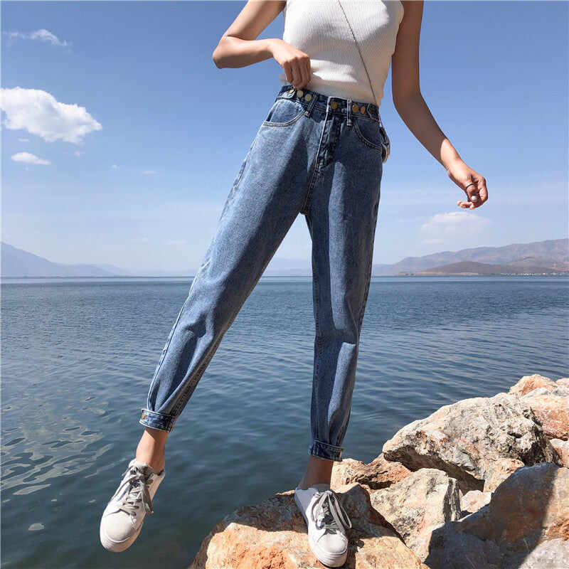 Slim High Waist Cropped Trousers