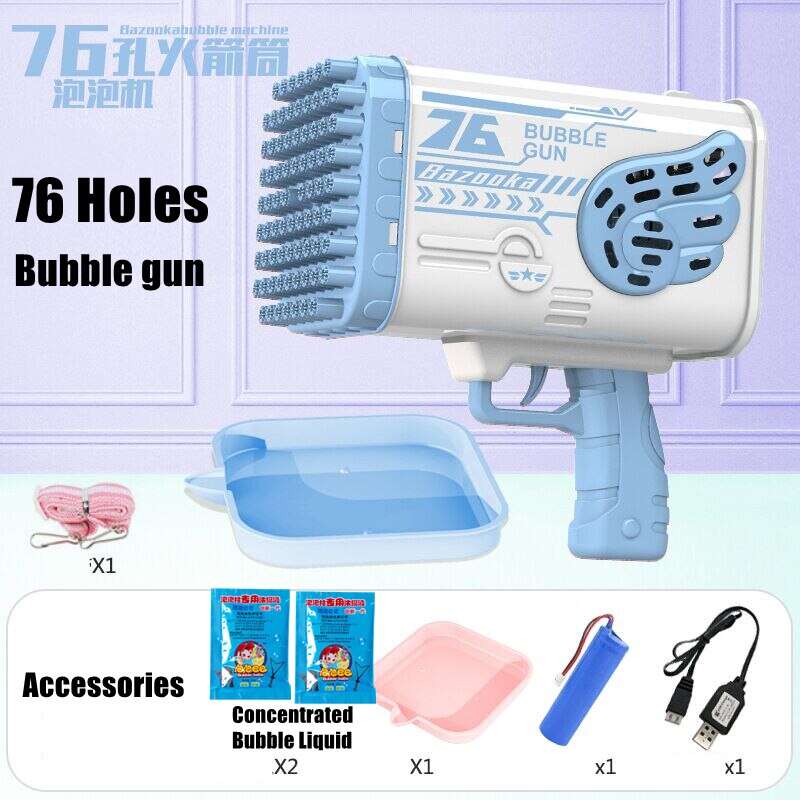 Kids Bubble Gun Rocket 69 Holes