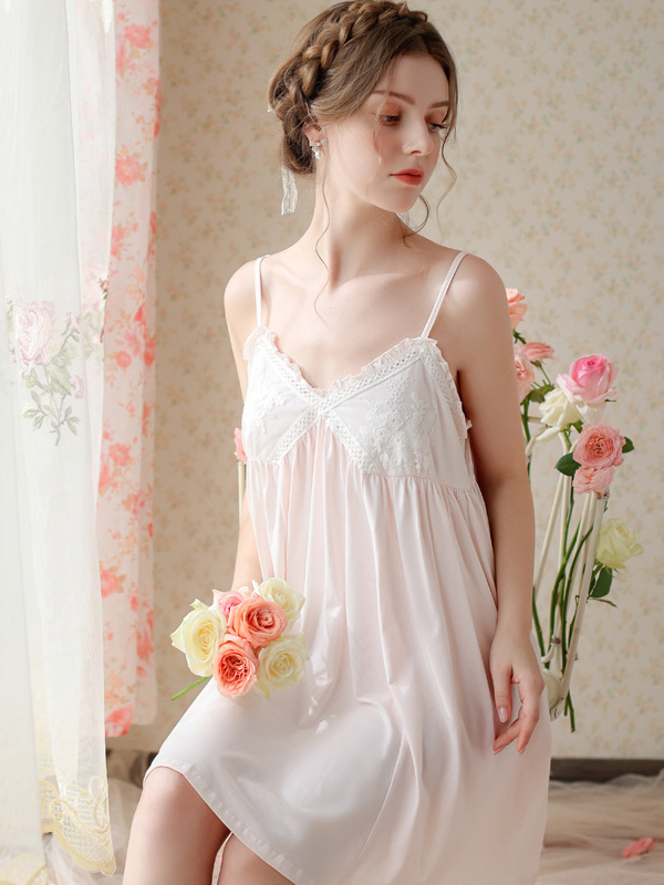 Cotton Simple V Neck Nightdress