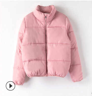 Winter solid color warm cotton coat