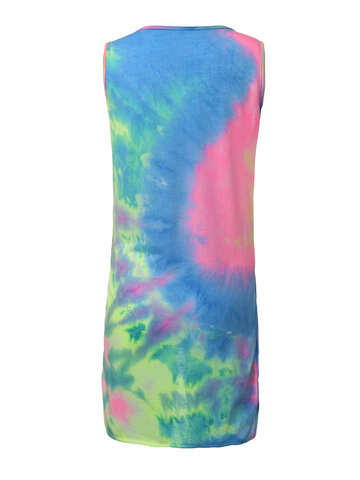 Women Tank Tops & Camis | Rainbow Print Irregular Hem O-Neck Sleeveless Cotton Tank Top - LQ60338