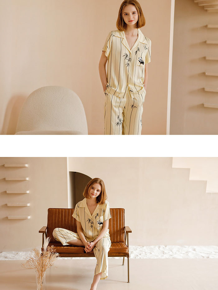 V Neck Regular Fit Simple Short Sleeve Pajama Set