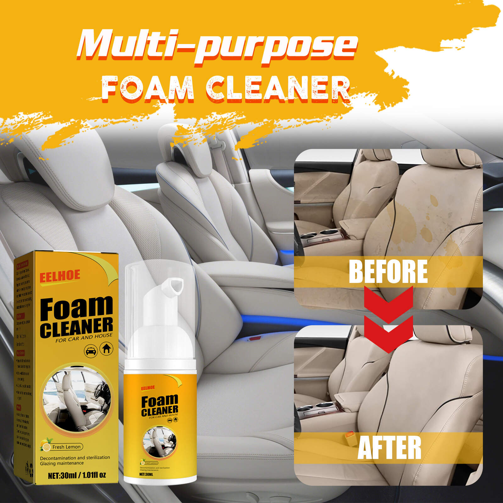 (🔥Last Day Promotion-49% OFF) Multi Purpose Foam Cleaner🚙 BUY 2 GET 1 FREE