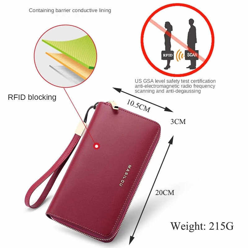 Unisex RFID Long Wallet