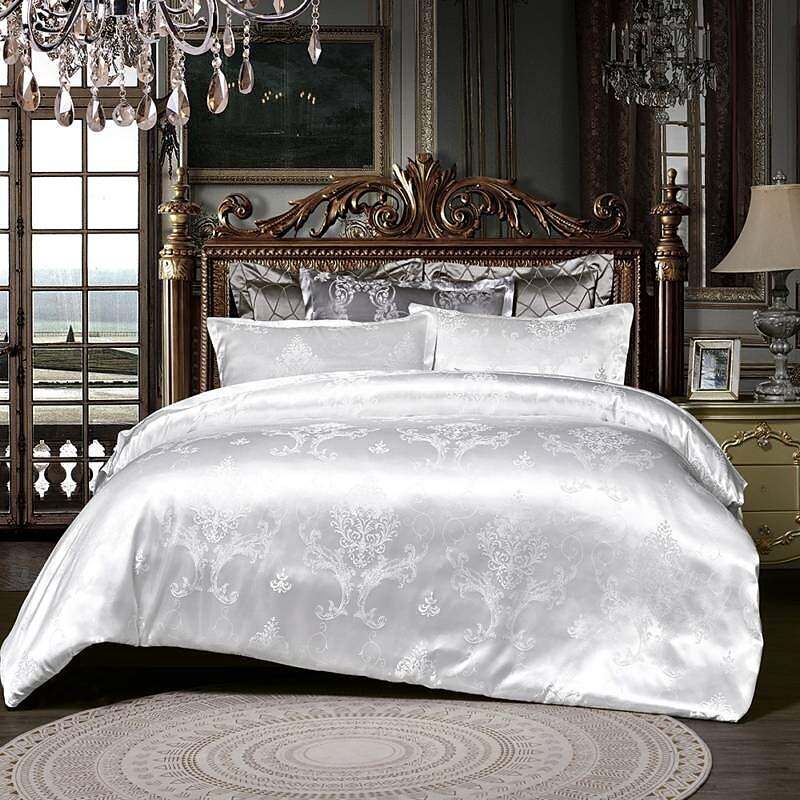 Luxury Jacquard Satin Duvet Cover Set Quilt Bedding Sets Comforter Cover