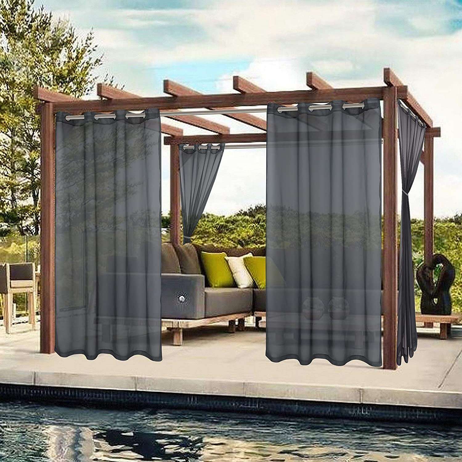 Waterproof Outdoor Curtain Privacy, Sliding Patio Beach Curtain Drapes