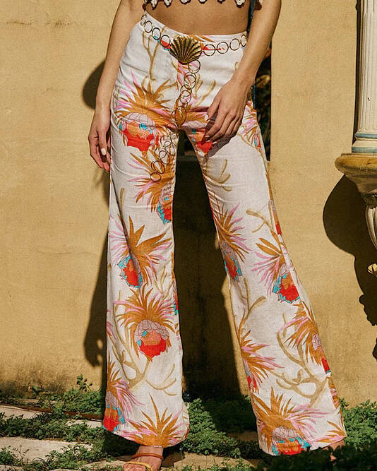 Printed Slim Fit Flare Lounge Pants