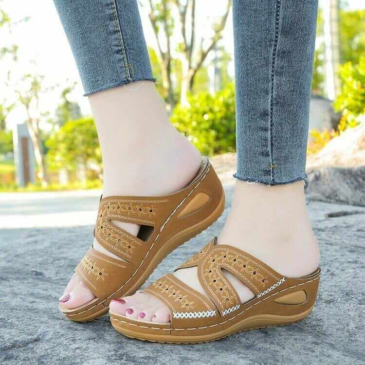 Women Non-slip Sandal Soft Open Toe Large Size Breathable hills Sandals