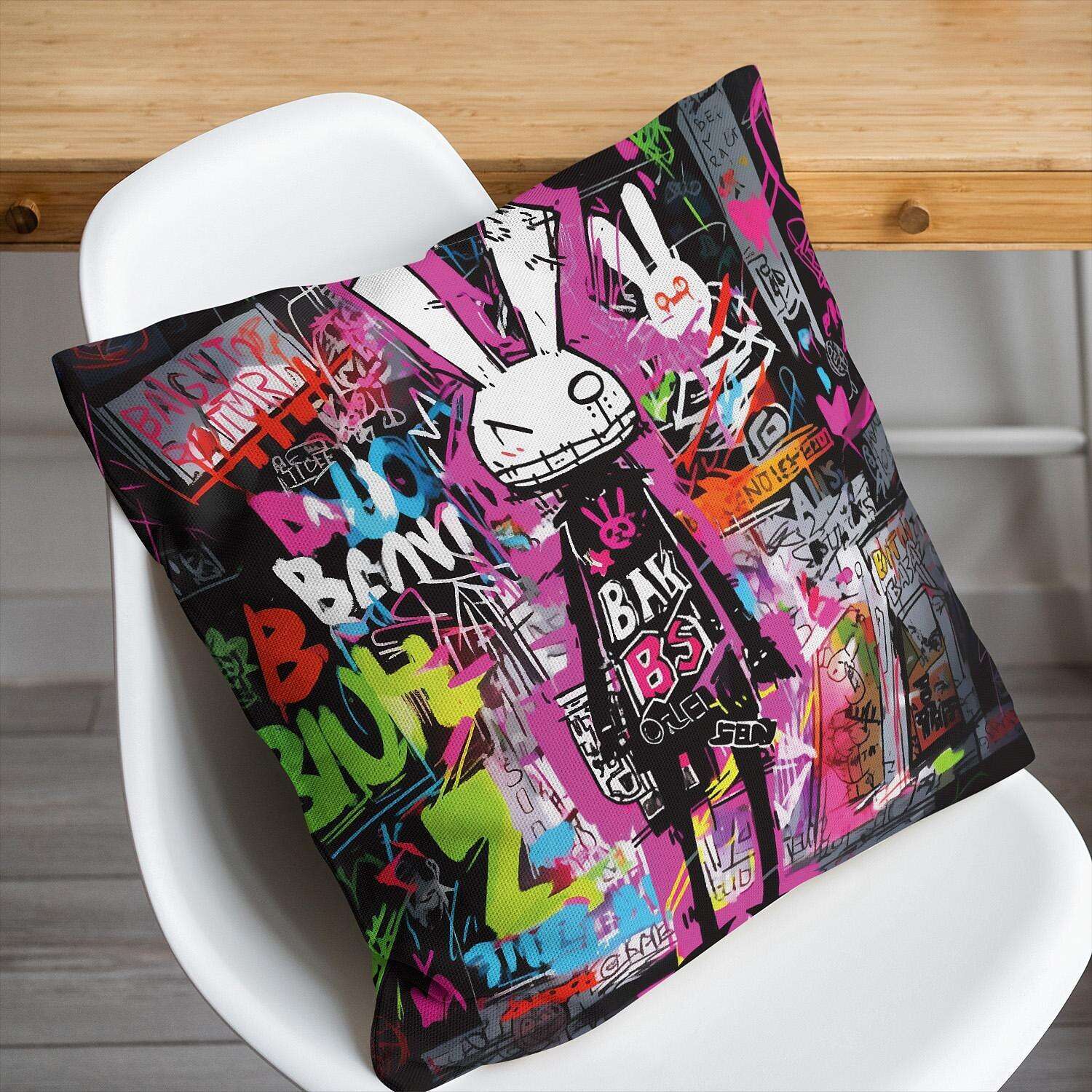 Graffiti Rabbit Pillow Cover 1PC