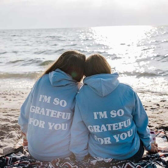 I'm So Grateful For You Print Hoodie