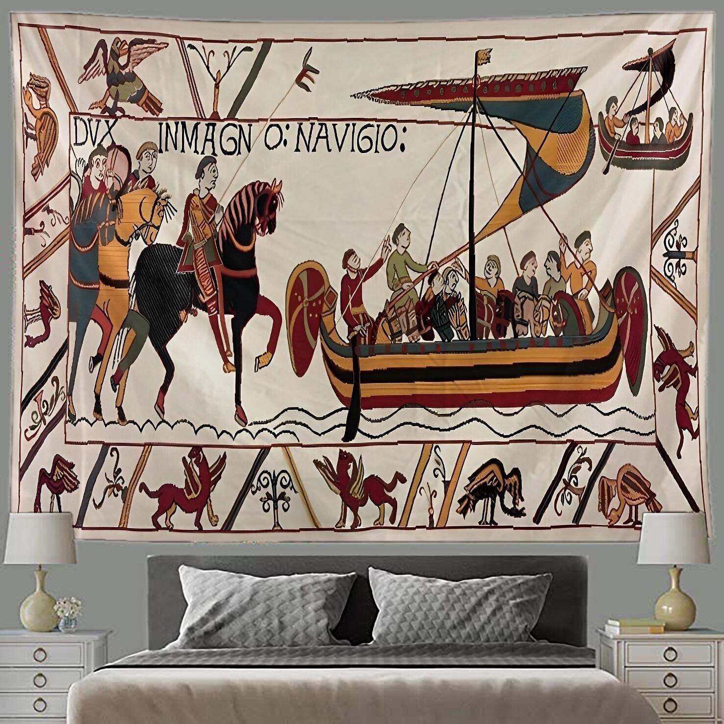 Medieval Bayeux Wall Tapestry Art Decor