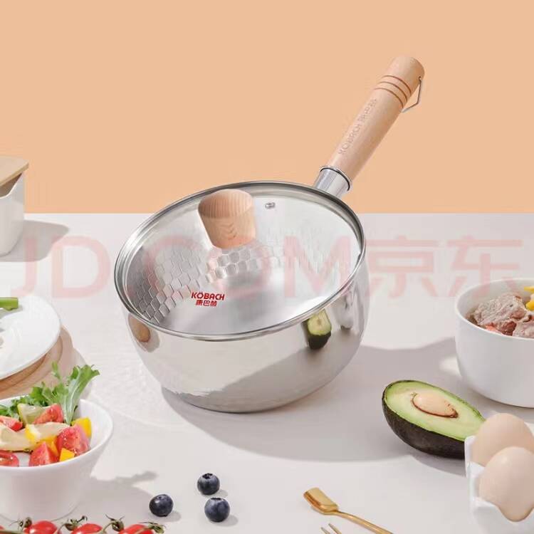 (18cm in diameter, with lid) Konbach 304 stainless steel non-stick snow flat pan