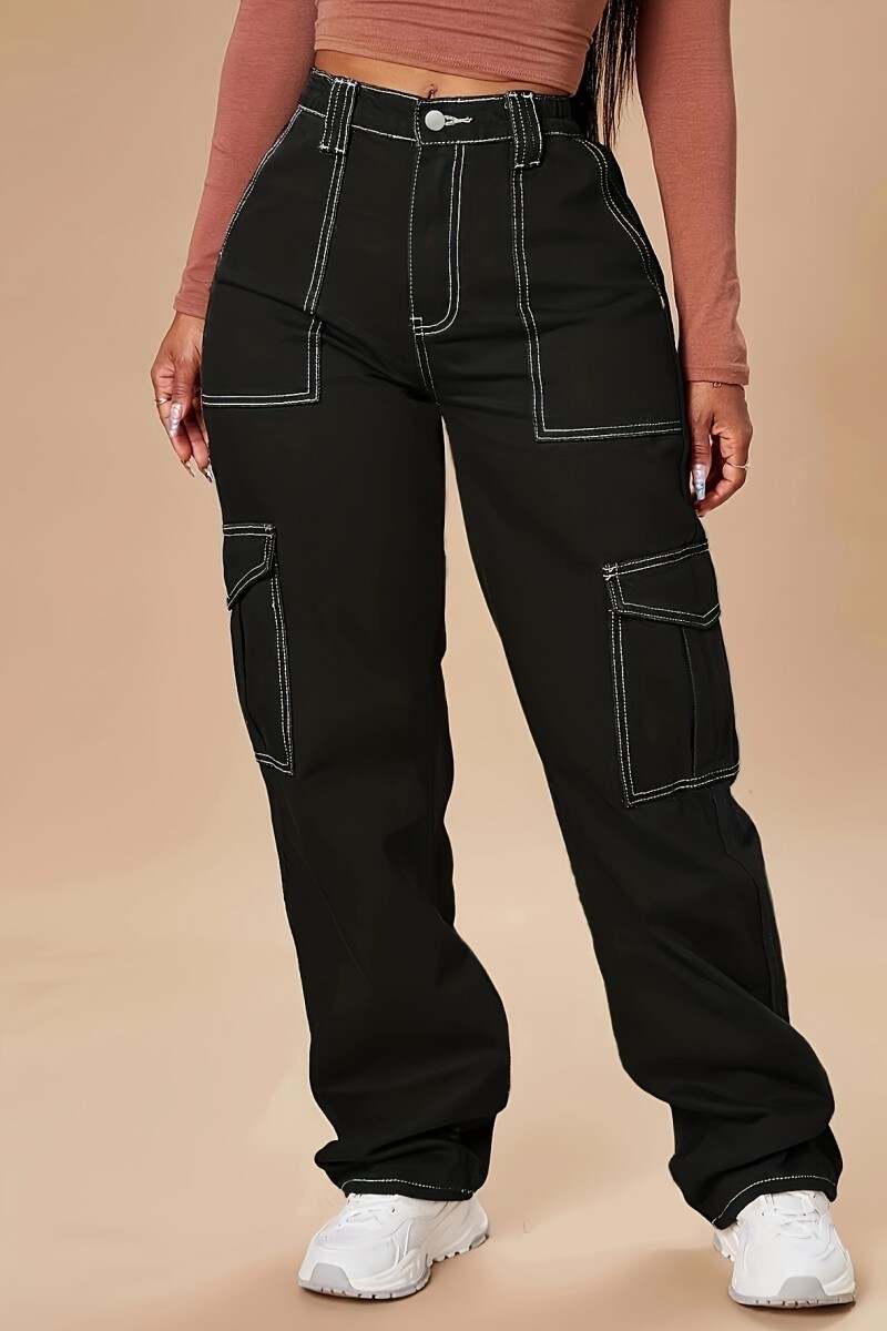 Black Casual Solid Patchwork High Waist Regular Denim Jeans