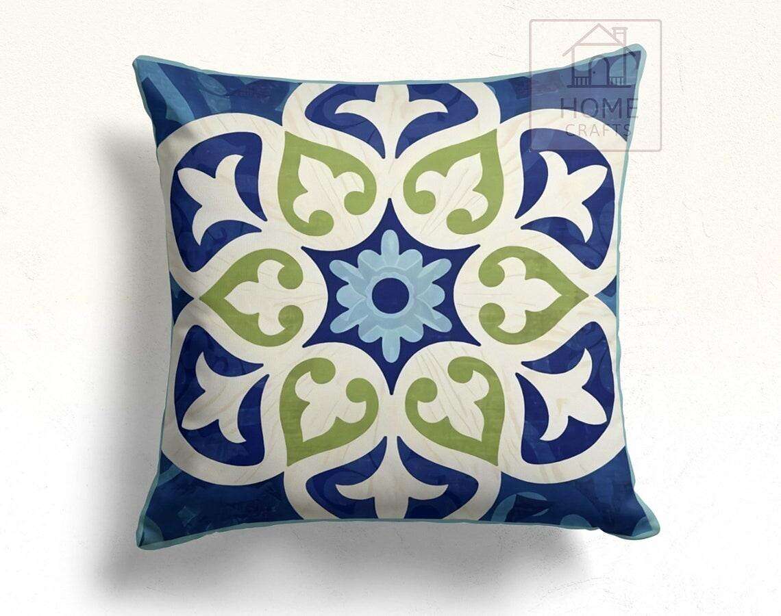 Mandala Tile Double Side Pillow Cover 4PC Soft Decorative Square Cushion Case Pillowcase for Bedroom Livingroom Sofa Couch Chair Mosaic Ceramic