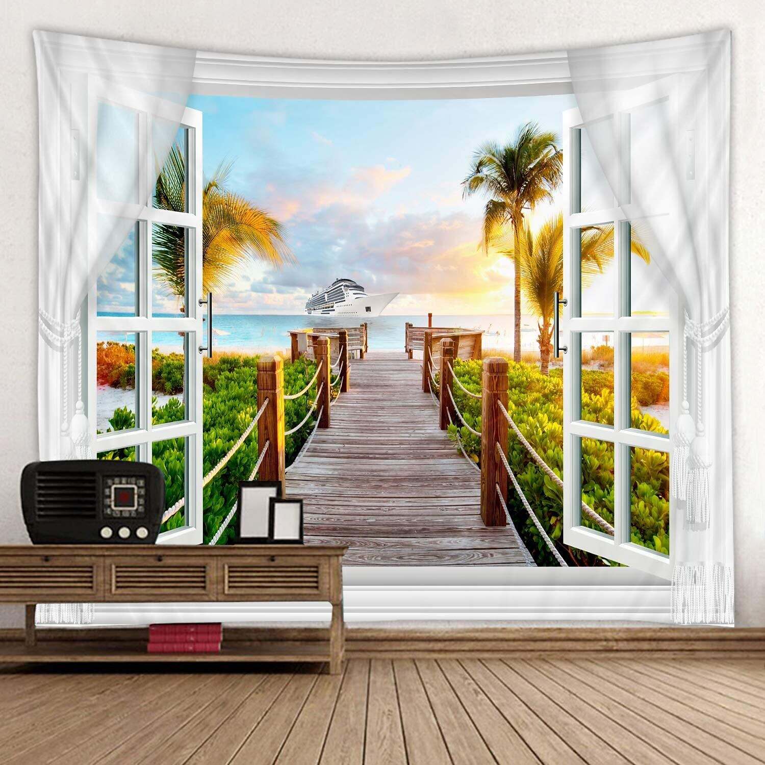 Beach Theme Wall Tapestry Art Decor Photograph Backdrop