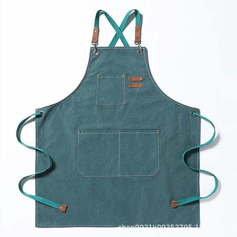 Chef Apron Black for Men Women with Pocket