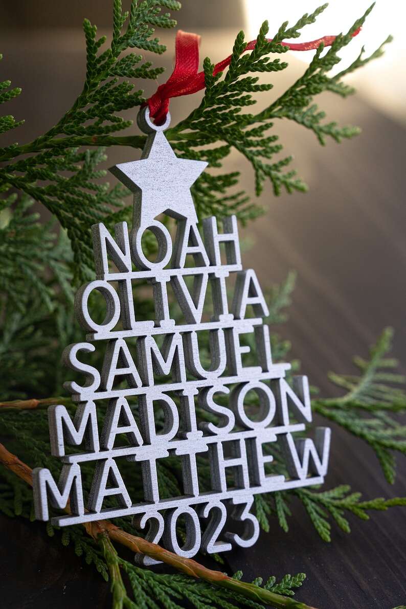 Family Christmas Ornament - Personalized Ornament With Names - Christmas Tree Ornament