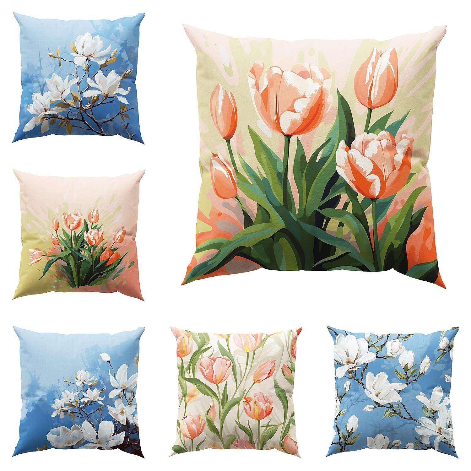 Floral Plant Pillow Cover 1PC